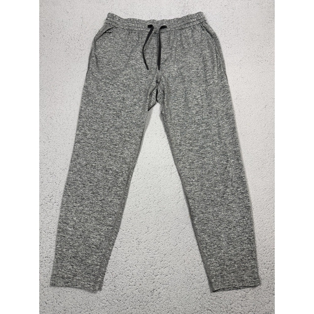 Lululemon Jogger Pants Mens Large Gray Knit Sweatpants Lounge Zip Pocket LM5ARES